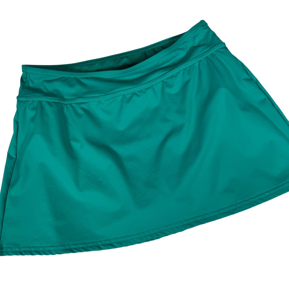 Lands' End Womens 2 Teal Green Swim Skirt Attached Brief Liner 524069